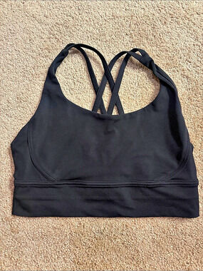 Long Line Bra Black Sports Bra- Size Small